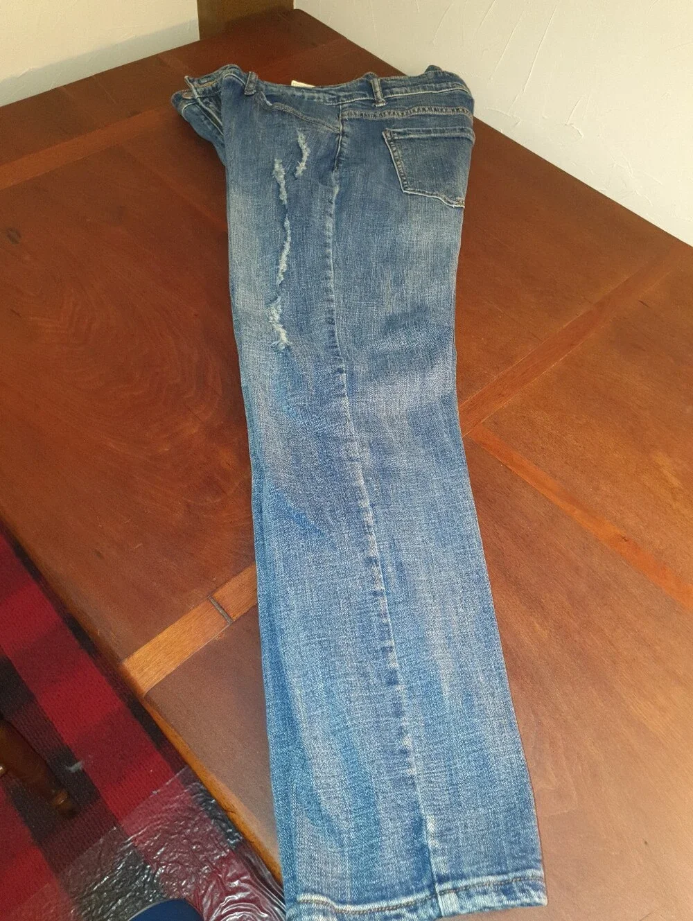 Embroidered Blue Denim Men's Jeans with Native Headdress Detail